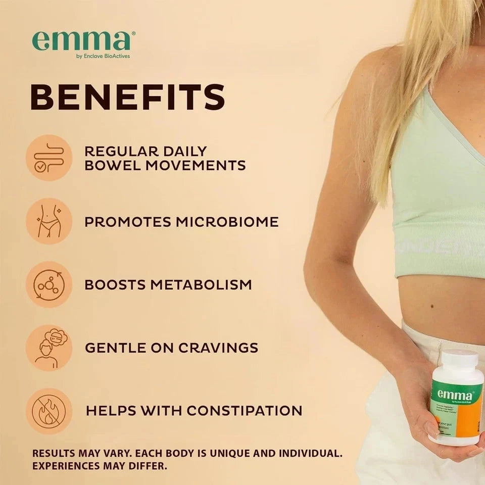 Emma Gut Health Supplement 60 Capsules for Bloating Relief & Leaky Gut++